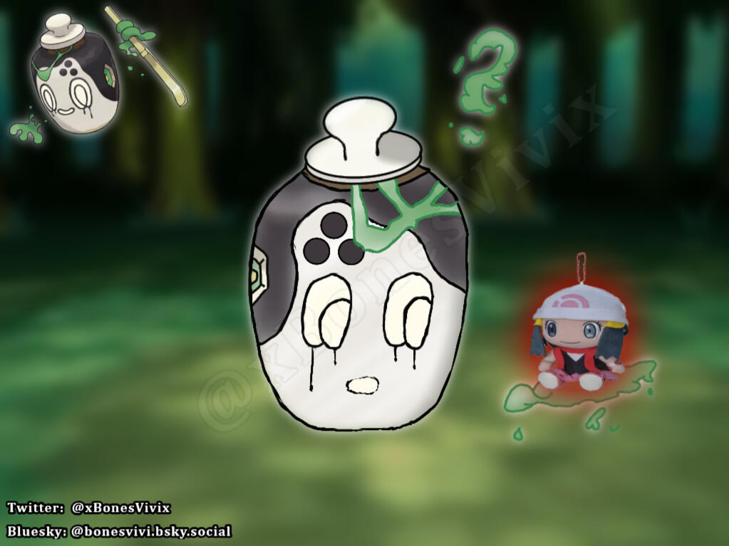 "Poltchageist finding a glowing creature in the forest (Variation #4: Dawn)" - Finished on the 7th of September 2023